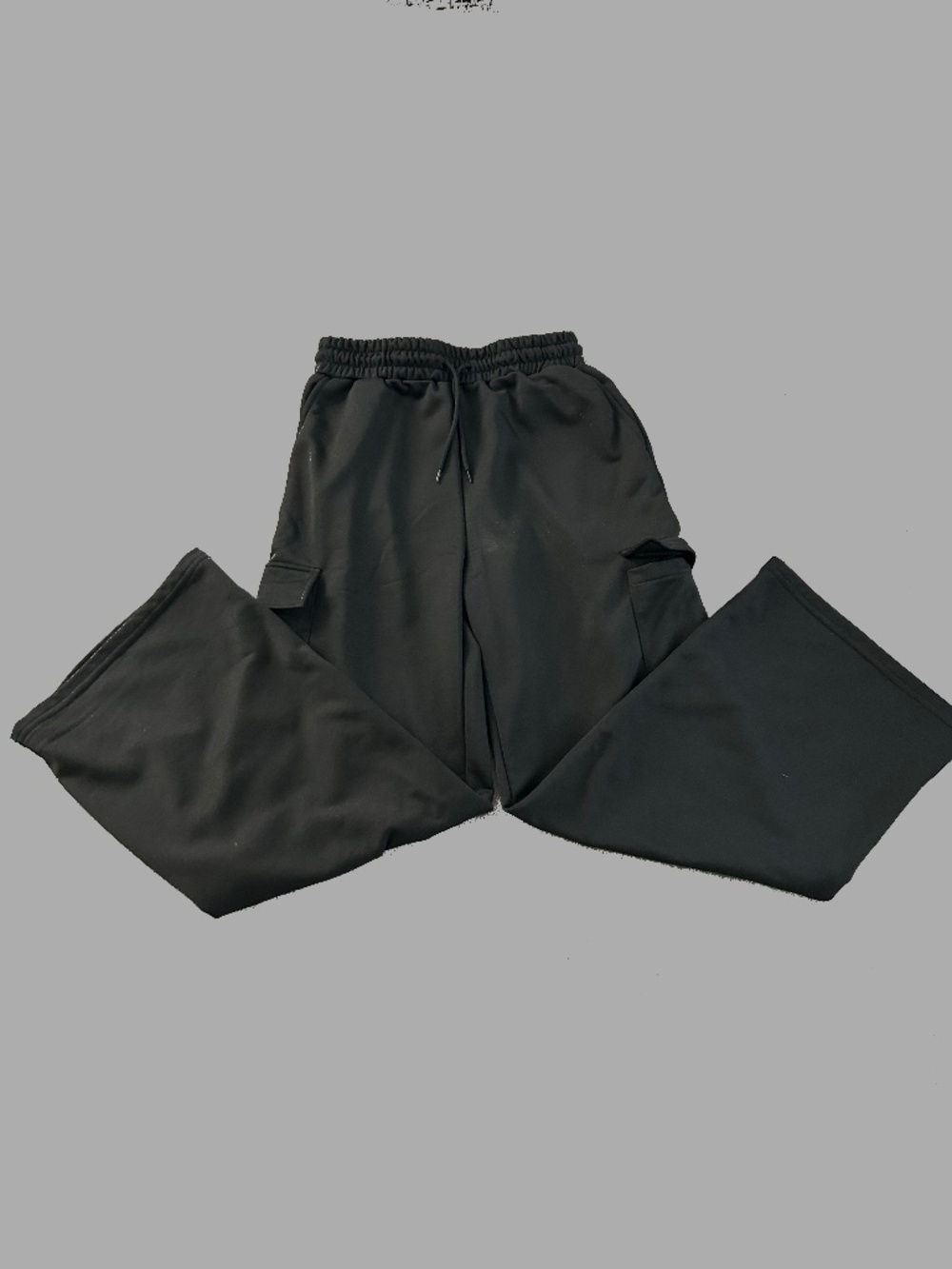 Wide Leg Women Black Sweatpants